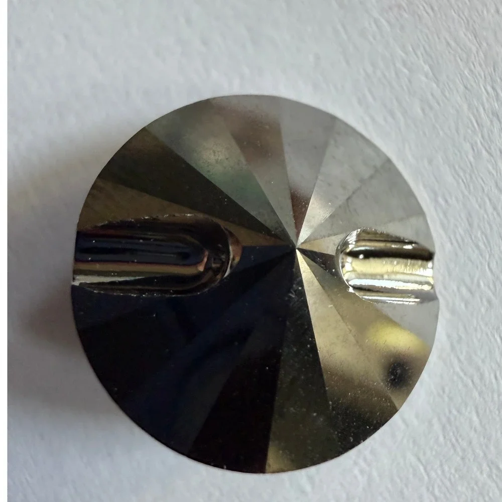 Austrian Faceted Crystal Button  Brown Iridescent Crafting Sewing